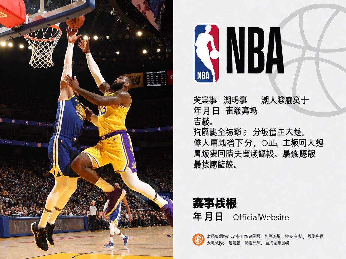 NBA湖人对阵勇士激烈对抗,詹姆斯突破上篮